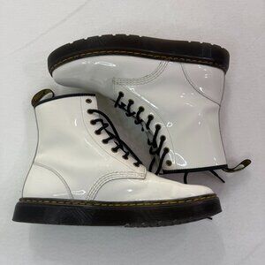 Doc Martens Zavala White Patent Leather Combat Boots Mens 10 Womens 11